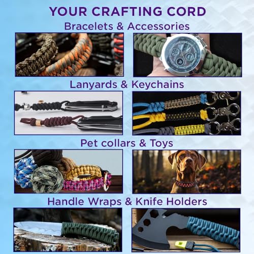 Image of TECEUM Reflective Paracord Rope 1000 - 1000ft /200ft /100ft /50ft - 40+ Colors - Glow in the Dark - para Cord - Utility Rope for Survival, Hunting & Camping Gear - Nylon String, Camping Rope, Tent Cord