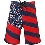 FOCO NFL Houston Texans Team Logo Diagonal Flag Swim Suit Boardshorts, X-Large/38', Team Color