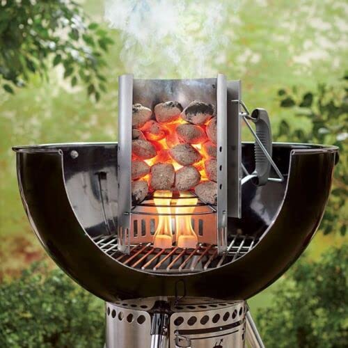 Garden Mile BBQ Charcoal Chimney Starter Large Barbecue Coal Chimney Fire Starter Coal Burner Ideal Lighting Charcoal Briquettes BBQ Essentials - Image 2