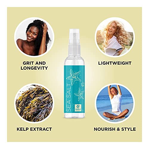 Volumizing Sea Salt Spray For Hair - Texturizing Beach Waves Spray & Hair Mist Curl Activator - Non Sticky Styling Beach Hair Spray For Men And Women With Nourishing Sea Kelp Extract And Argan Oil #TOP3