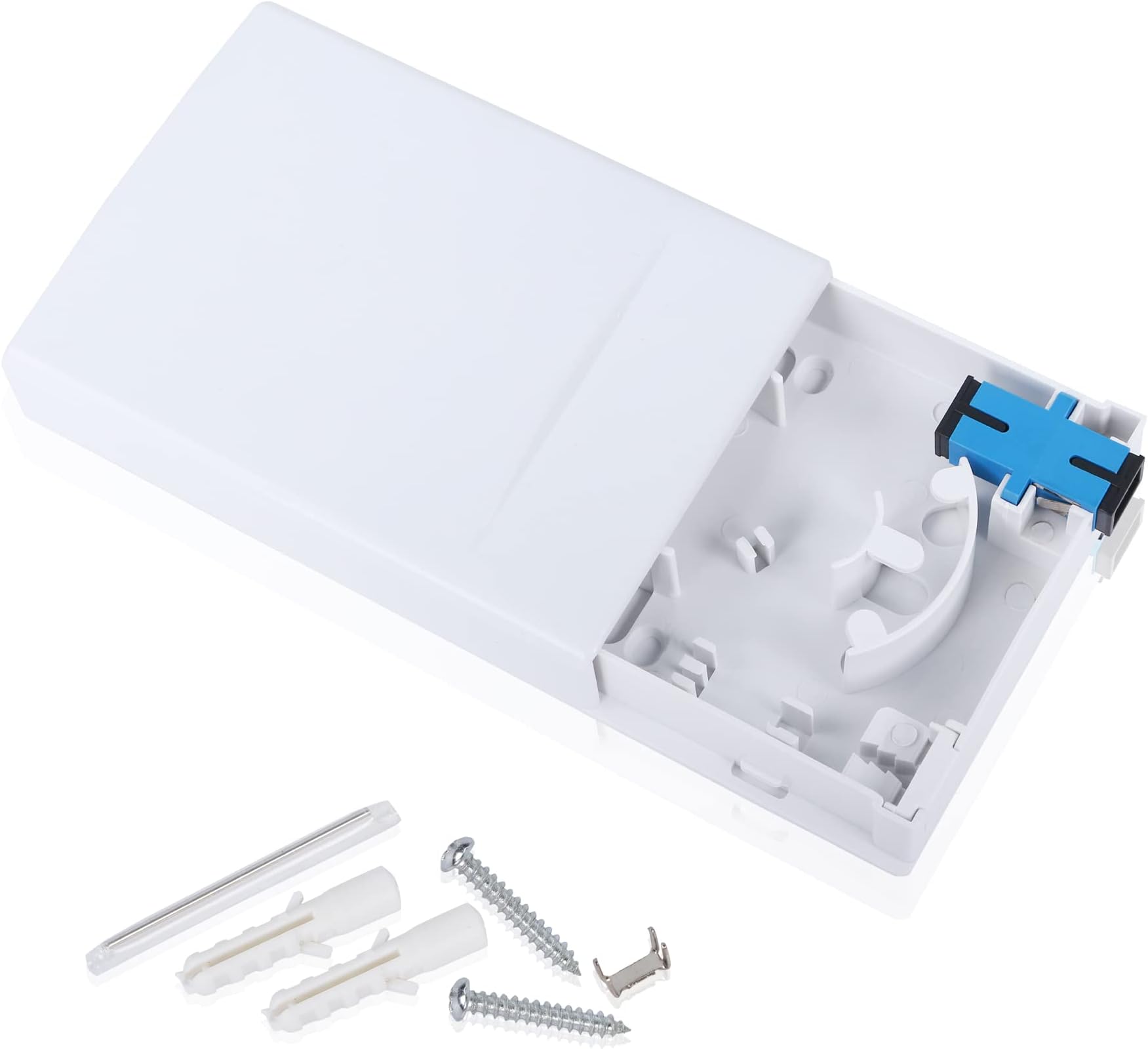 PNGKNYOCN Fiber Optic Terminal Junction Box 2 Ports Fiber Panel Desktop Box for FTTH, Optical SC/UPC Connectors