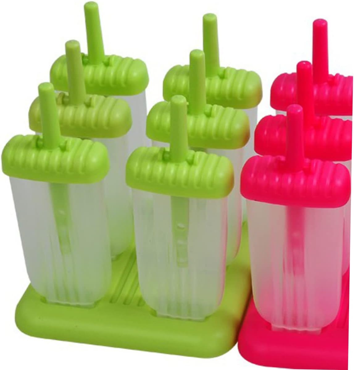 Cell Reusable Ice Cream Molds with Base Diy Ice Lolly Makers for Juices Yogurt and Purees Food-grade Material Green