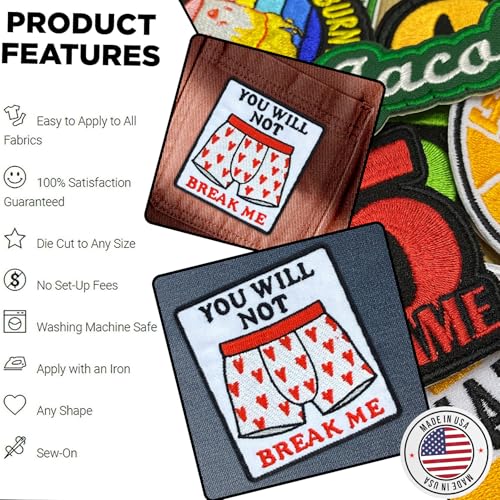 You Will Not Break Me Patch Carls Heart Boxers Fantasy Bookish Dungeon Crawler Carl Inspired Iron On Patch Strength Quote Heart Boxer for Backpack Jacket Vest Hat Tote Bag Clothing Accessories 3 Inch
