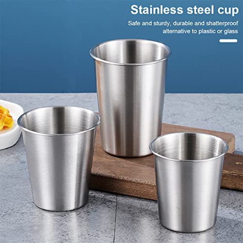 5 Conjuntos de Copo de Café Inox Água Chá Caneca de Cerveja Engrossar Bebidas Suporte Empilhável à P