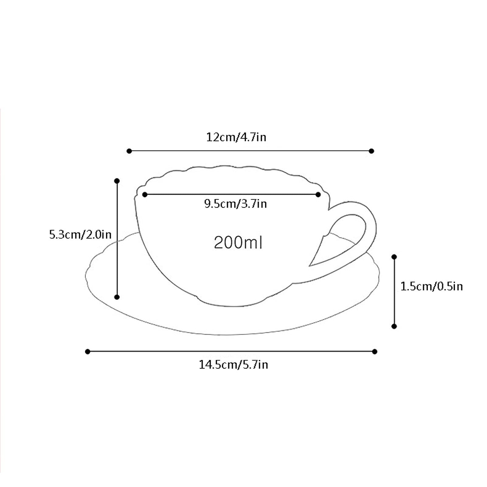 Tazze Set di tè del pomeriggio Britannico Set di tè della Famiglia Tazza di tè Fatti a Mano Coppa in Ceramica Elegante Tazza di caffè Girly Adatta per tè del pomeriggio di Nozze bocc