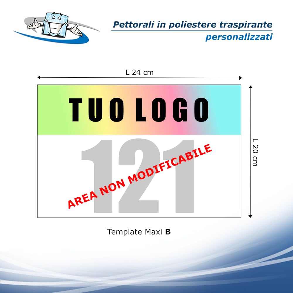 N. 200 Pettorali Personalizzati e con numerazione progressiva in Poliestere Traspirante per Eventi Sportivi - Pettorine con Numeri Gara Corsa Sci Maratone Ciclismo Motociclismo