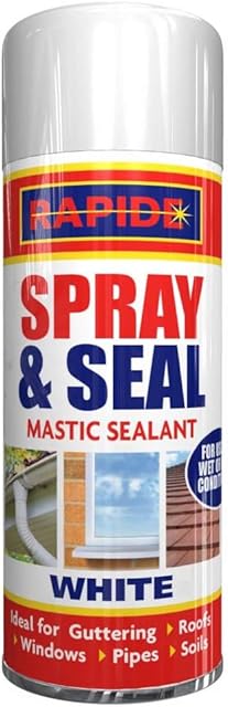 Spray & Seal Leak Fix Stop Sealant Instant Waterproof Gutter Roof Pipe - White