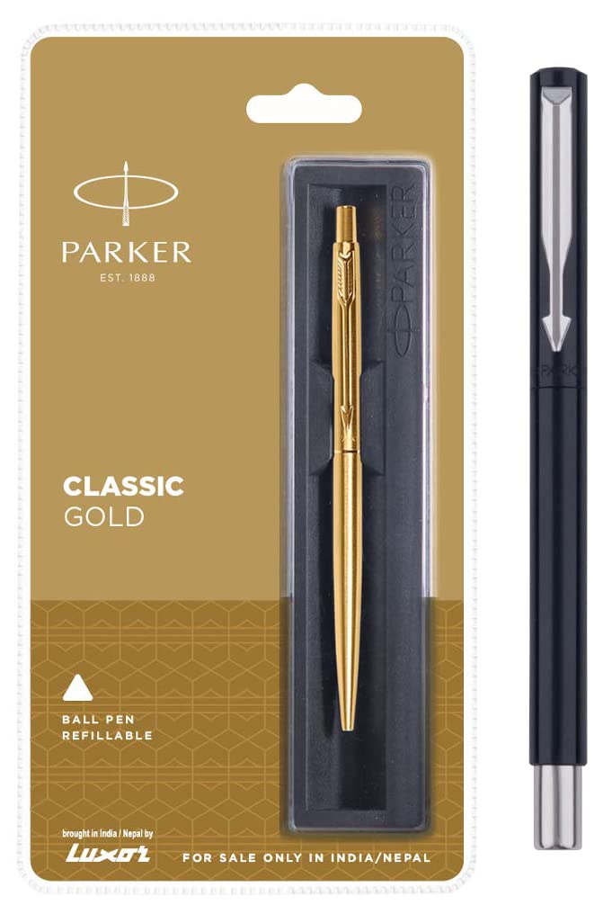 Parker Classic Gold GT Ball Pen Calligraphy CT Fountain Pen (Black)