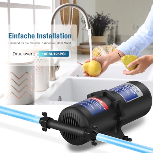 Druckspeichertank 1L 125 PSI Ausdehnungsgefäß Trinkwasser Drucklufttank Akkumulator Drucktank Druckspeichertank für Boots Reiseanhänger Wohnwagen Water System Zubehör