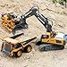 RC Excavator and Dump Truck Toy Set,2025 New 2.4ghz Remote Control Construction Vehicle Set,Alloy Material, with Cool Lights and Sounds (Excavator)
