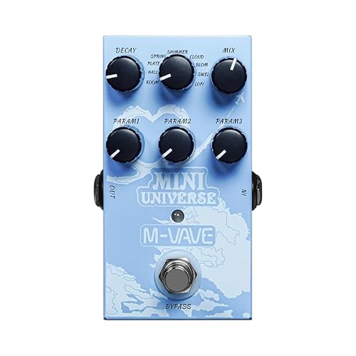 Mini Universe Compact Digital Reverb Pedal with 9 Reverb Types, True Bypass & High-Performance DSP – Portable Ambient Effects for Guitar Players