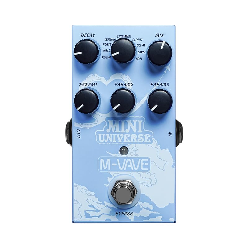 M-VAVE MINI-UNIVERSE Digital Reverb Pedal - 9 Modes Compact Metal