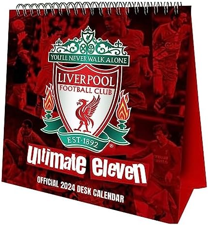 Liverpool FC 2024 Desk Calendar, Month To View Desk Calendar, Liverpool Ultimate 11, an official Liverpool product