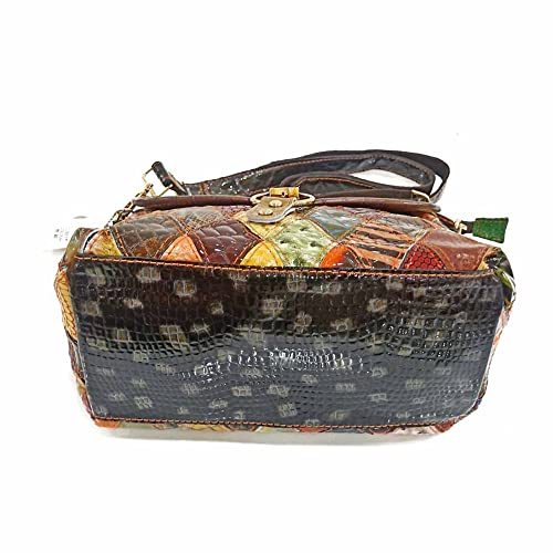 Bolso cruzado de cuero genuino multicolor para mujer miniatura 4