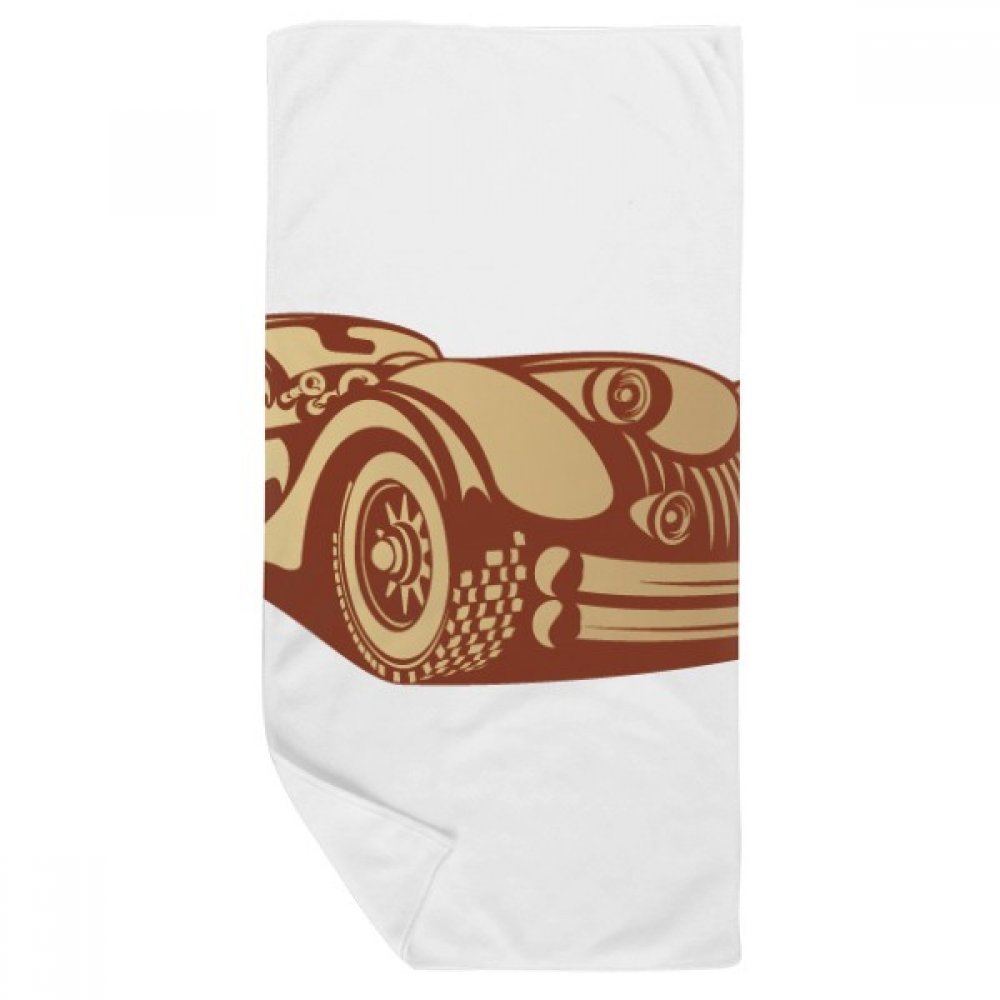 Serviette de bain doux voitures silhouette rouge multicolore gant de toilette compact 35x70