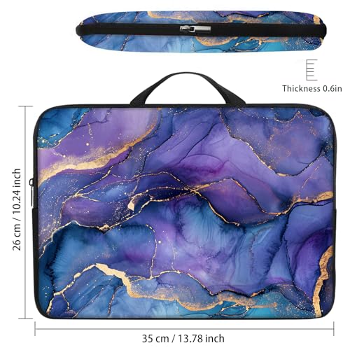 Funda para portátil 13 pulgadas con asa color púrpura mármol miniatura 3