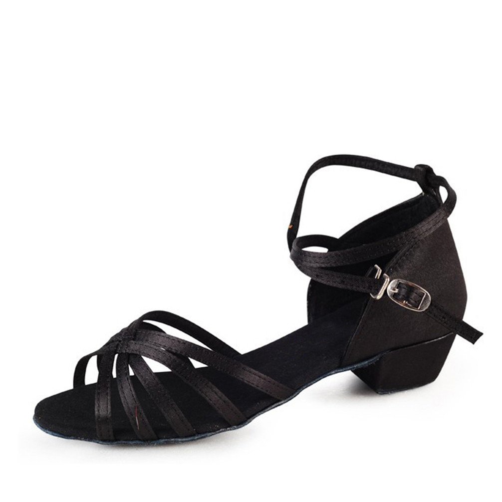 Fashionwu Comfortable Square Knot Ballroom Latin Tango Dance Shoes for Children Teenage Adult