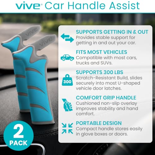 Image of Vive Car Handle Assist for Elderly - Scratch Proof Latch - Auto Grab Bar