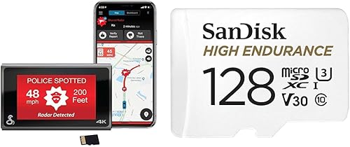 Cobra Smart Dash Cam (SC 400) - Resolución UHD 4K y SanDisk 128GB Tarjeta MicroSDXC de video de alta resistencia con adaptador para Dash Cam y