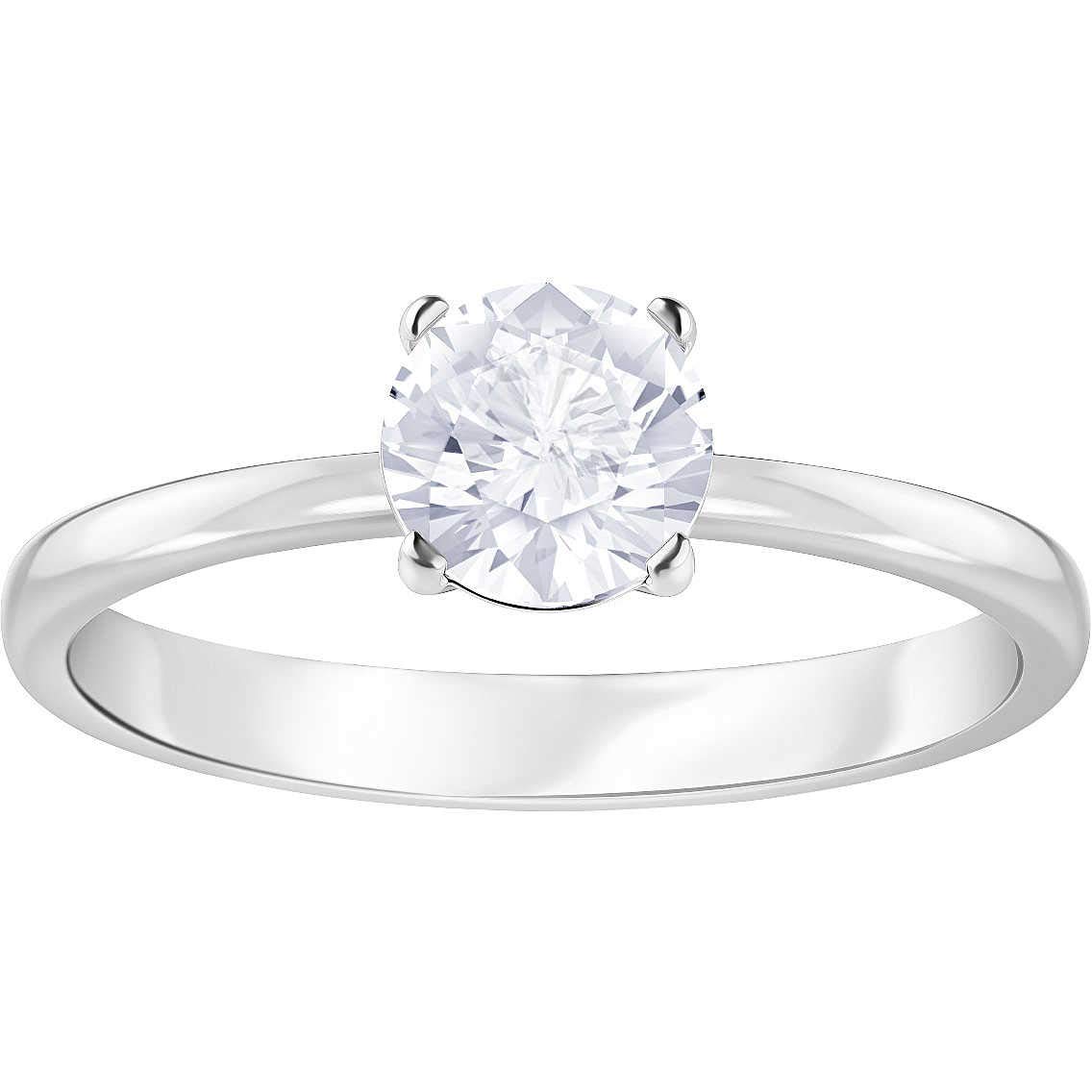 Swarovski Attract Ring, Rund, Weiss, Rhodiniert