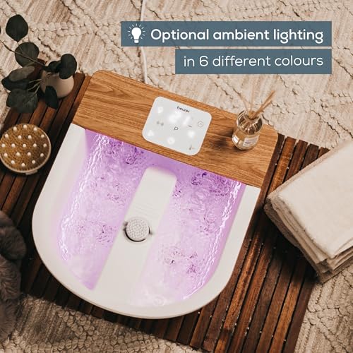Beurer FB65UK Wellness Foot Spa Powerful 8-Level Water Heater Footbath with Premium Touch Screen 3 Pedicure Attachments Relaxing Bubble andVibration Massage Ambient Lighting with 6 Light Effects - Image 4