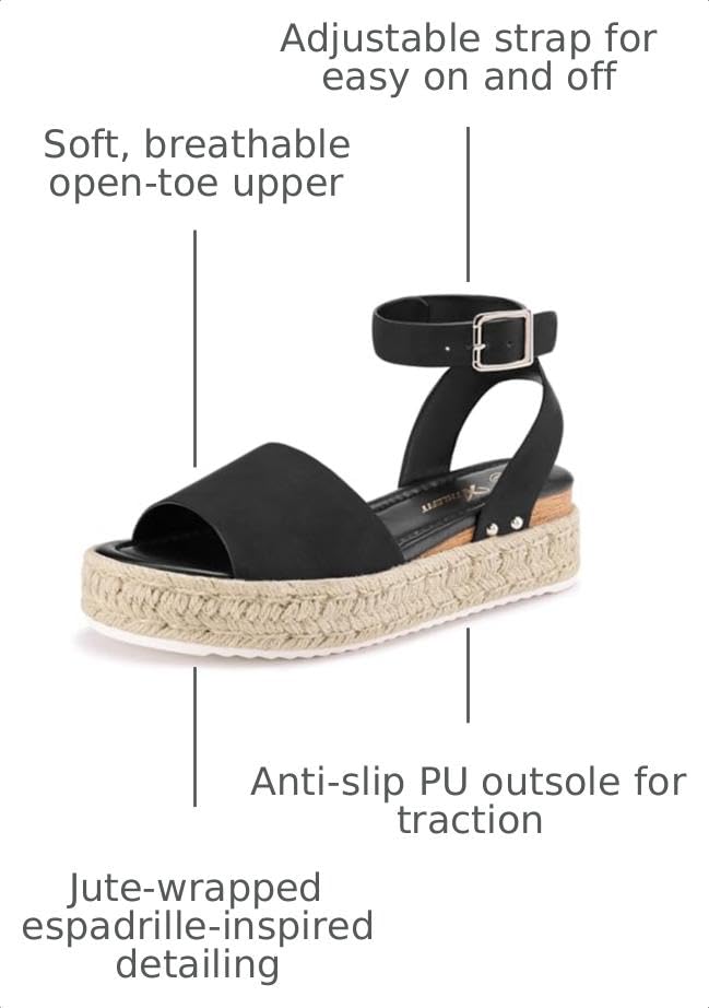 Image of Athlefit Women's Espadrille Platform Wedge Sandals