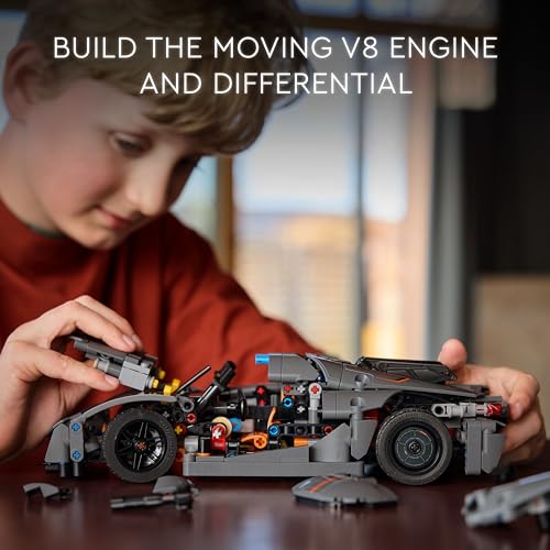 Image of LEGO Technic Koenigsegg Jesko Absolut Gray Hypercar Building Set for Kids 42173