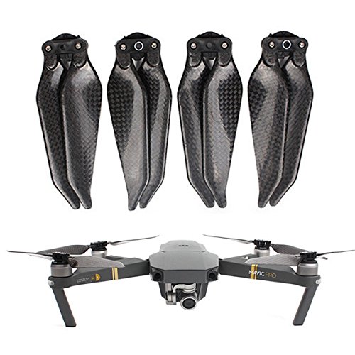 Flycoo Hélice de liberación rápida de bajo ruido para DJI Mavic Pro / para DJI Mavic Pro Platinum 2017 - 8331 palas de paletas (2 pares, fibra de carbono completa)