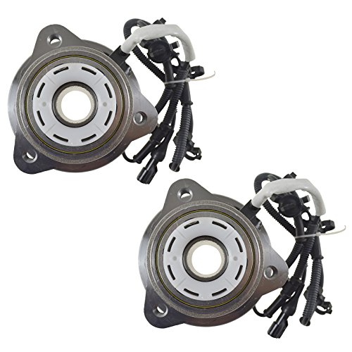Image of TRQ Front Wheel Bearing and Hub Assembly Set 2 Piece Compatible with 98-99 Ford Ranger Driver and Passenger Side 4WD 4 Wheel ABS 2000 Ranger Driver Passenger Side 4 ABS Pulse Vacuum Hubs