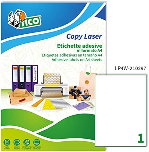 TICO 947878 Box 100 Sheets Label White, 210 x 297 mm - Image 4