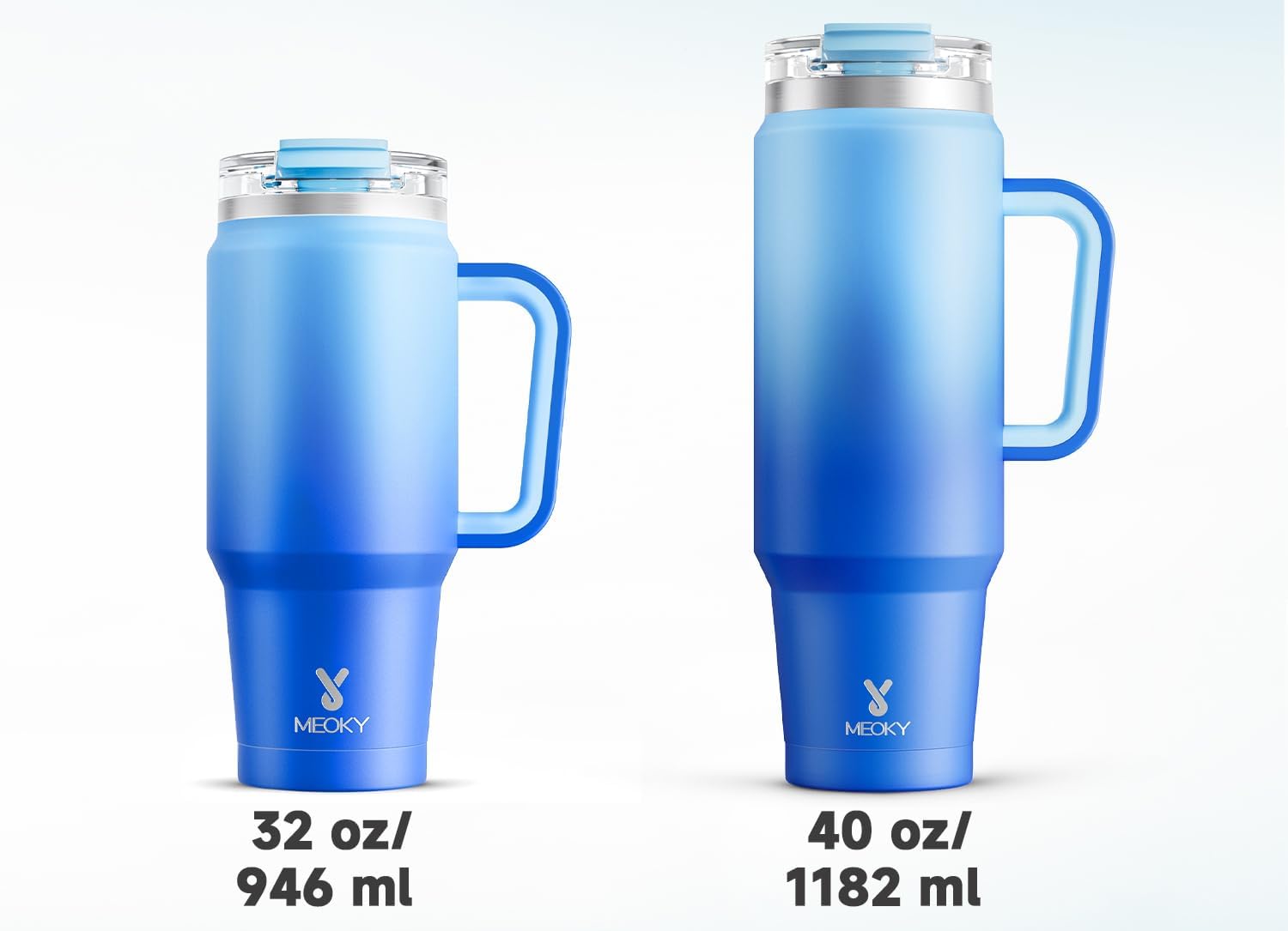 Meoky 40 oz Tumbler with Handle and Straw, Insulated Tumbler with Lid and Straw, Stainless Steel Travel Mug, Keeps Cold for 34 Hours, 100% Leak Proof, Fits in Car Cup Holder (Sky) - Image 8