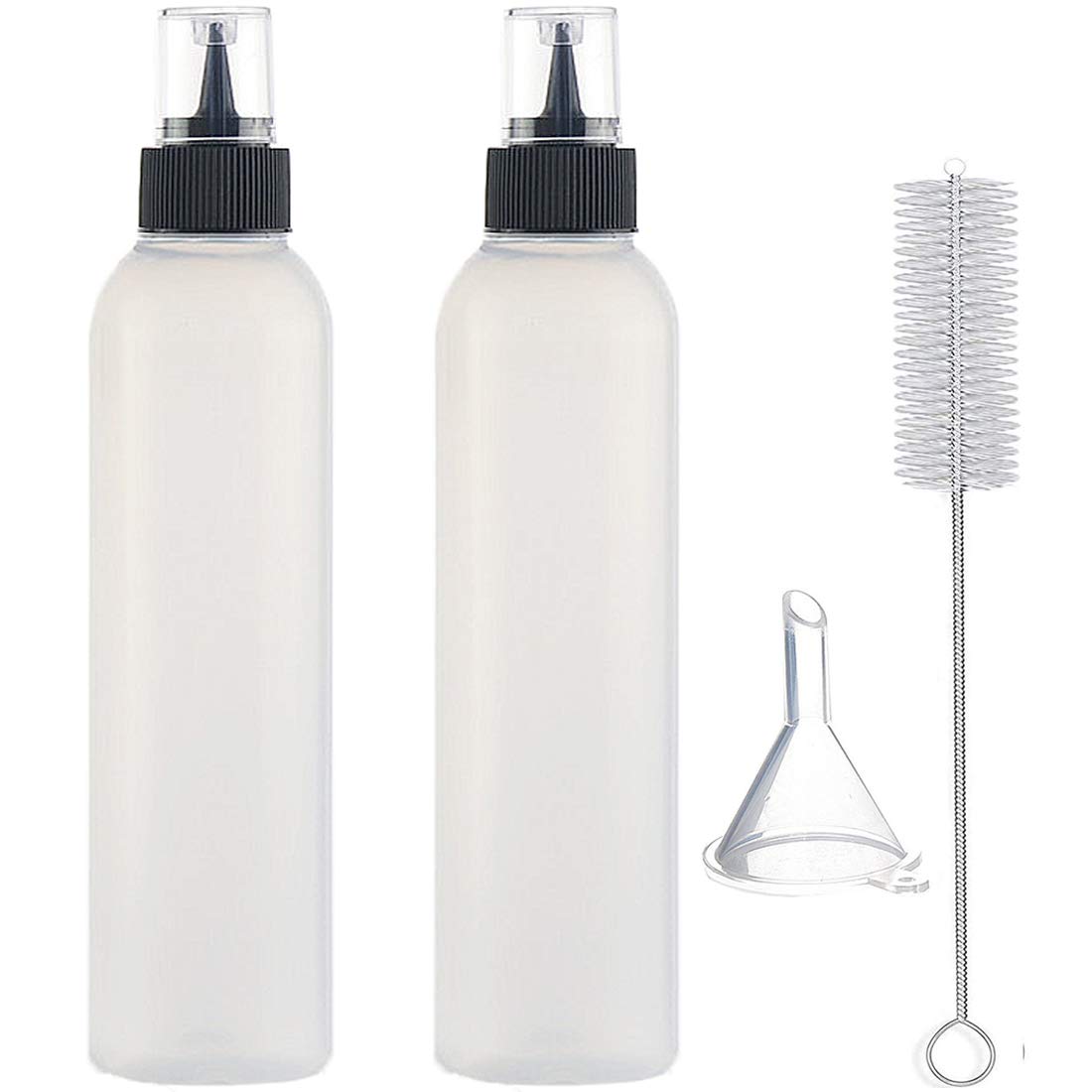 Morneve Men's 6Oz-2Pcs Squeeze Writer Bottles Cookie Icing Bottle Applicator Diy Cake Decorating Biscuit Food Coloring Sauces Condits Syrup Salad Dressing Pancake Ketchup Bottle 6Oz Funnel Brush Baking Set 2Pcs