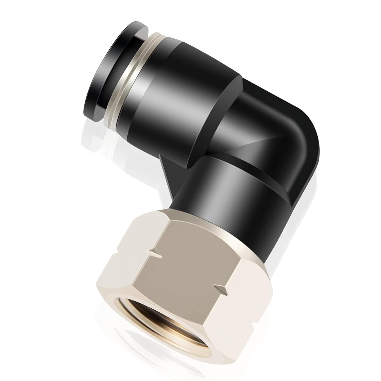 TAILONZ PNEUMATIC Codo Hembra 8mm Tubo OD x 1/4 Pulgada BSP Rosca Conectar PLF8-02(Pack de 10)