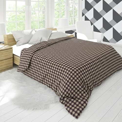 Image of 280 TC Luxurious Glace Cotton Duvet Cover /Comforter Cover /AC Quilt Cover King Size /Dohar /90 X100 Inches - (Brown)