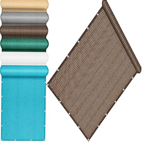 Voile d'ombrage opaque pour clôture, coupe-vent, anti-regards avec œillets, attaches de câble et cordon en nylon pour terrasses et piscines, 64 x 104 cm, marron