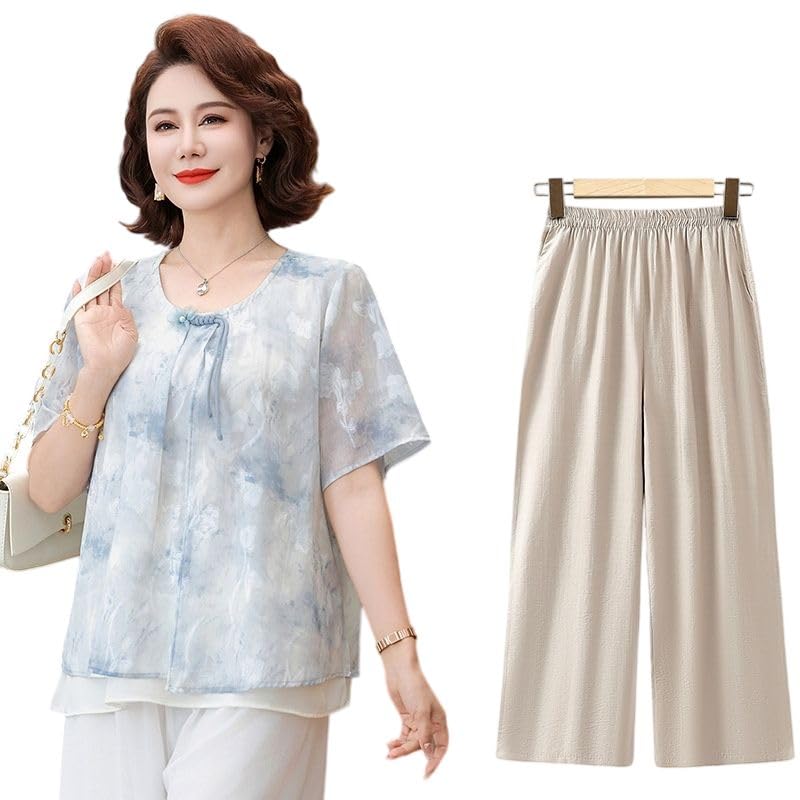 Conjunto de blusa de gasa y pantalón casual para mujer ejecutiva 3
