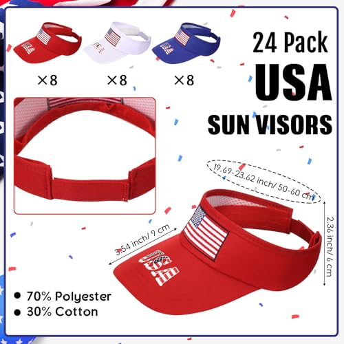 Image of Shyyween USA Hats Patriotic 4th of July Visors Buckets Hats Baseball Caps American Flag Embroidered Caps 250th for Men Women