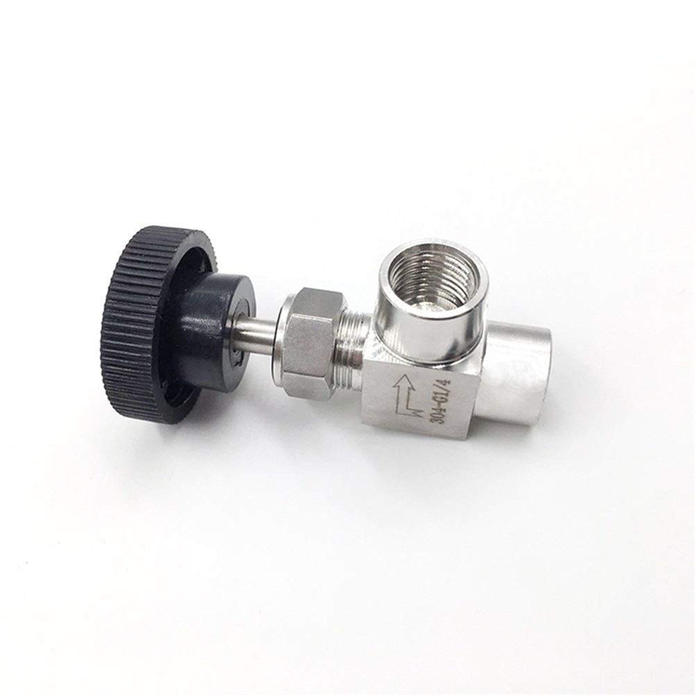 Narzędzia do naprawy rur 2 sztuk zawór igły Regulowany zawór igły G1 / 8 '' 1/4 '' 3/8 "1/2" Kąt żeński kąt 90 stopni SS304 do oleju gazowego (Size : 1/8")