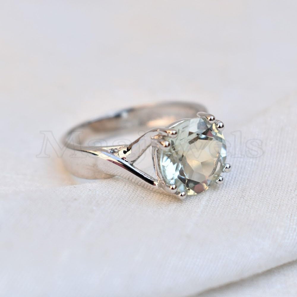 Green Amethyst Ring, Handmade Ring, Boho Ring, 925 Silver Ring, Dainty Amethyst Ring, Prasiolite Quartz Ring, Vintage Silver Ring, Gifts For Girl, Minimalist Ring, Beauty Ring, Pretty Engagement Ring