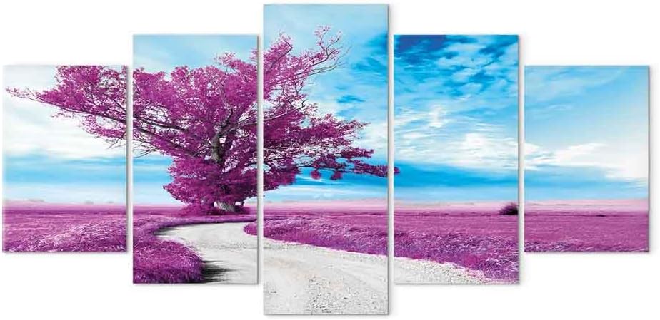 artgeist Acoustic Canvas Wall Art Tree Nature 40x20 in - 5pcs Picture with Acoustic Foam Sound Print Artwork Room Acoustics Soundproofing c-B-0356-b-n