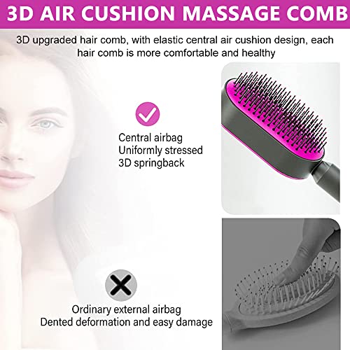 Image of MAYCREATE Self Cleaning Hair Brush for Women Men, 3D Airbag Cushion Hair Comb Massager Paddle Brush Hairdressing Detangling Anti Static Hairbrush