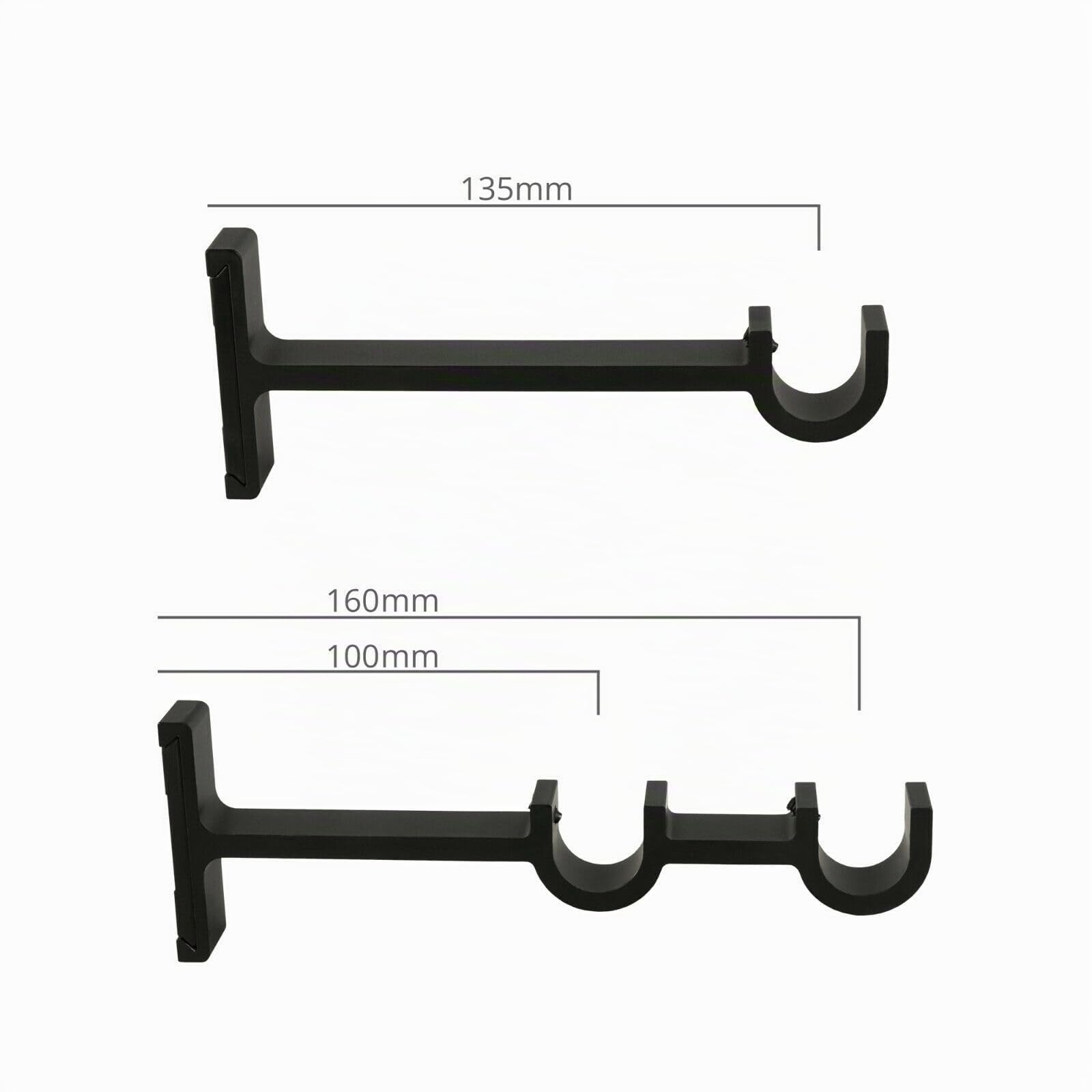 ROLLMAXXX Gardinenstange 400 cm Breit Ø19 mm Faro 2-Läufig | Vorhangstange aus Metall Schwarz Matt, Gardinenstange Set inkl. Doppel-Wandhalterungen & Endstücke