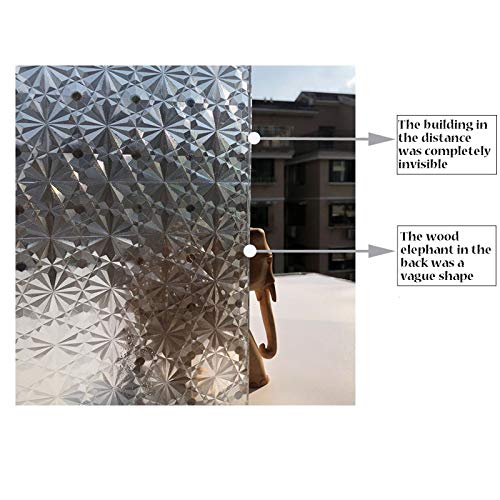 Lsrrret Window Film, 3D Decorative Static Cling Window Privacy Film, No Glue Removable Window Cling, Retro Frosted Glass,Sun Blocking Window Tint Film For Home Kitchen Bathroom (17.5Inchx78.7Inch) #TOP4