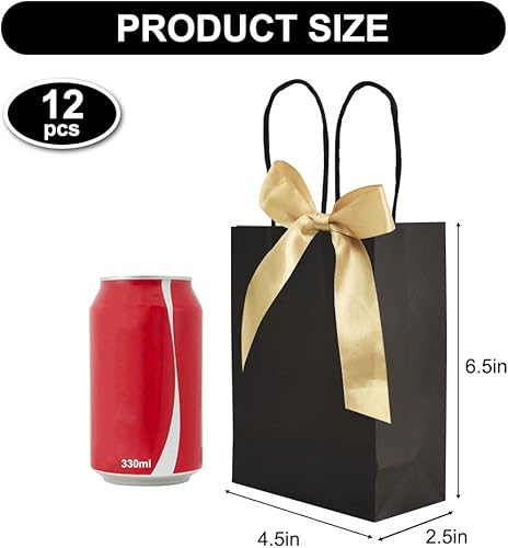 Miniatura 2 de BEISHIDA Bolsas de regalo, pequeñas bolsas de regalo blancas, bolsas de papel con asas y cinta, bolsas de regalo de fiesta, bolsas de papel kraft