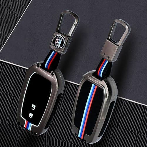 Image of KMH Metal Car Key Cover Compatible with Toyota Crysta Innova Hycross Hilux and Maruti Suzuki Invicto Model Keycover with Keychain 2 Button Key Shell Case Holder Protector (Metallic) Pack of 1