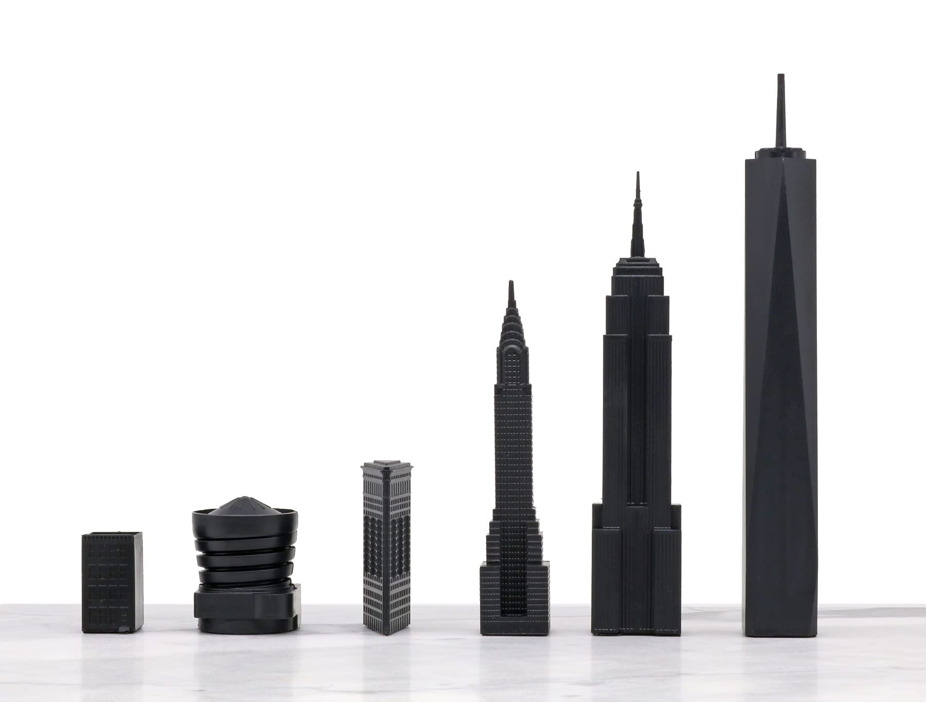 Skyline Chess - Acrilico New York Vs Dubai Edition - con B/W Hatch board