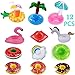 Produktbild FZCRRDU KOCCAE Aufblasbare Getränkehalter, Schwimmender Bierhalter Getränke Saft Dosenhalter Pool Untersetzer Badspielzeug Party Deko -Einhorn Flamingo Palm Island Cartoon Design (12 PCS)