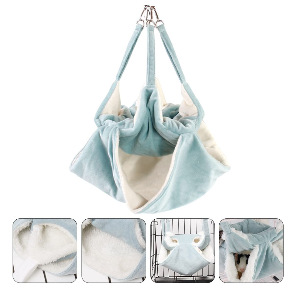 Mipcase 3stücke Hamster Hängematte Aus Flanell Doppellagige Schlafhängematte Für Kleintiere Mit Haken Für Winter Und Herbst Geeignet Für Hamster Frettchen Und Andere Nager