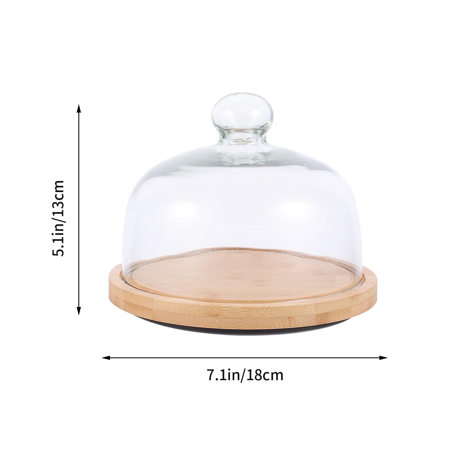 Drehbare Tortenplatte und Glas mit Abnehmbarem Glasdeckel Runder Griff Praktischer Gebäckteller für Kuchen und Snacks zur Lebensmittelauslage