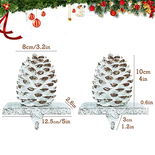 Sietdeseo Pinecone Stocking Holder For Mantle Set Of 2 Vintage Rustic Resin Christmas Stocking Hook Christmas Stocking Hangers For Mantel Fireplace Christmas Stocking Holder #TOP1